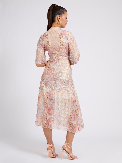 Višestruko Ružičasta Guess Duga Haljina S Printom Na Sve Strane