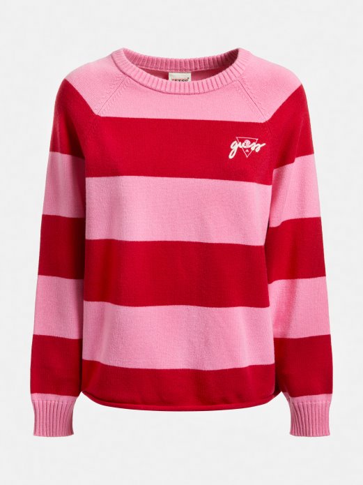 Višestruko Ružičasti Prugasti Pulover Pogodi Kupnju