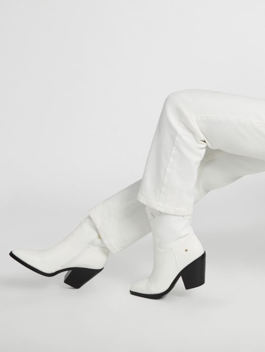 White Guess Shopping Kaz Western Boots