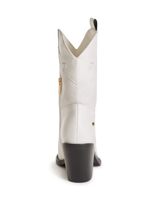 White Guess Shopping Kaz Western Boots