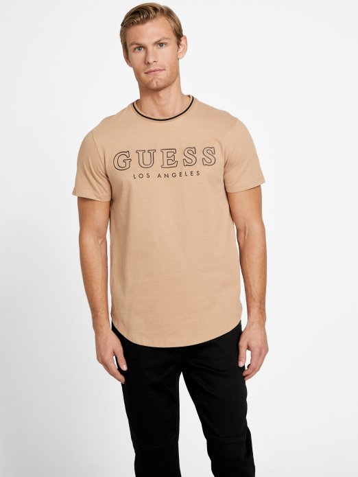 Zade Longline Crewneck Tee Guess Shopping Tost Taupe