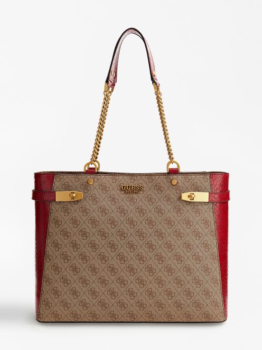 Zadie 4g Logo Shopper Red Guess Shopping