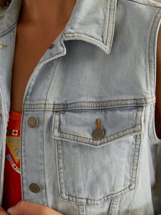 Zastava Logo Traper Jakna Svijetloplava Guess Shopping