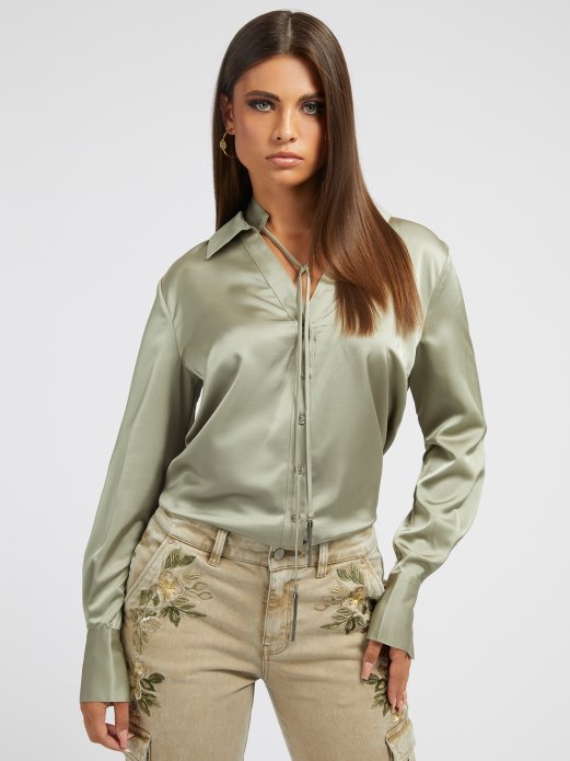 Zelena Guess Shopping Majica S Ovratnikom