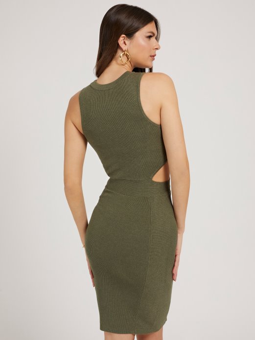 Zelena Haljina S Rebrastim Izrezima Guess Shopping