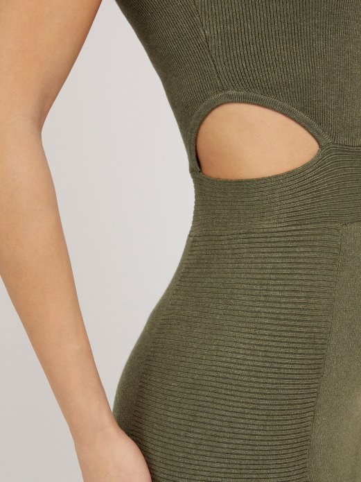 Zelena Haljina S Rebrastim Izrezima Guess Shopping