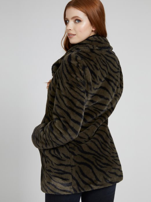 Zelena Multi Guess Shopping Animalier Jakna Od Umjetnog Krzna