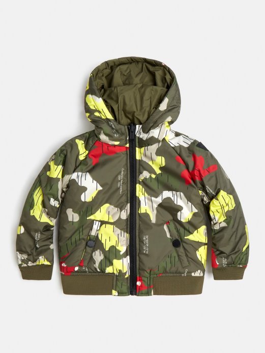 Zelena Pufer Jakna S Više Kapuljača Guess Shopping