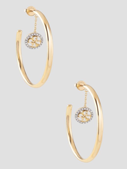 Zlatne Boje Cz Quattro G Naušnice S Prstenom Guess Shopping žuto Zlato