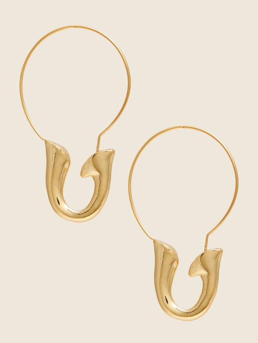 Zlato 14k Pozlaćeno Hook Hoop Naušnice Guess Shopping