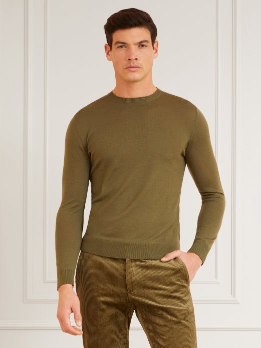 Marciano Vuneni Pulover S Okruglim Ekrezom Zeleni Guess Shopping