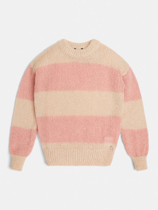 Guess Shopping Prugasti Pulover Multi Pink