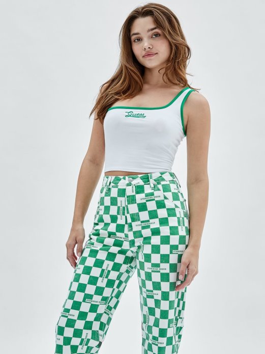 Guess Shopping Top Majica Na Jednu Rame Bijela