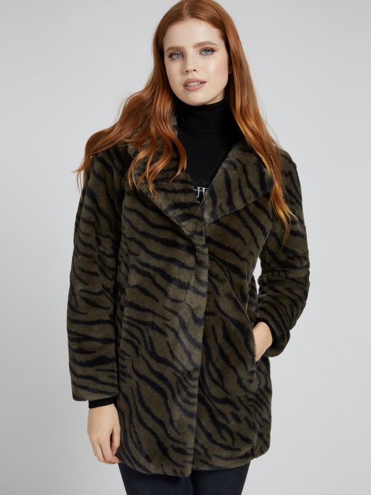 Zelena Multi Guess Shopping Animalier Jakna Od Umjetnog Krzna