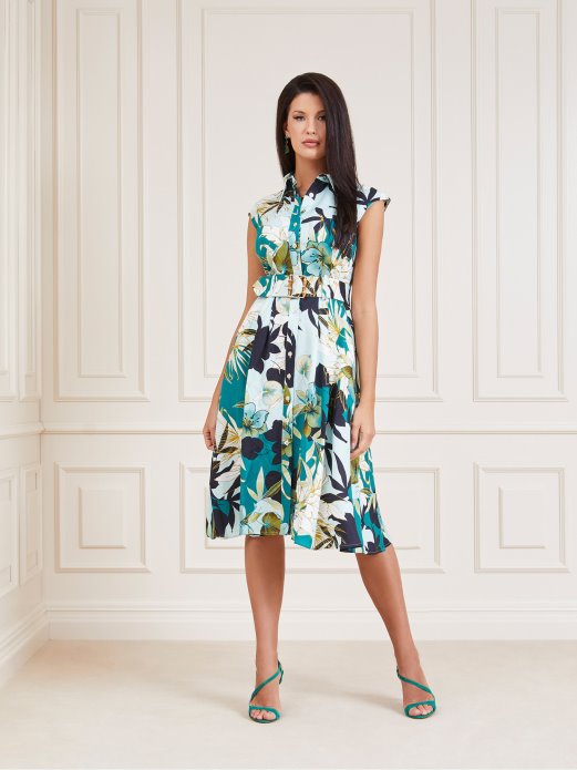 Marciano All Over Print Dress Green Multi Guess Shopping