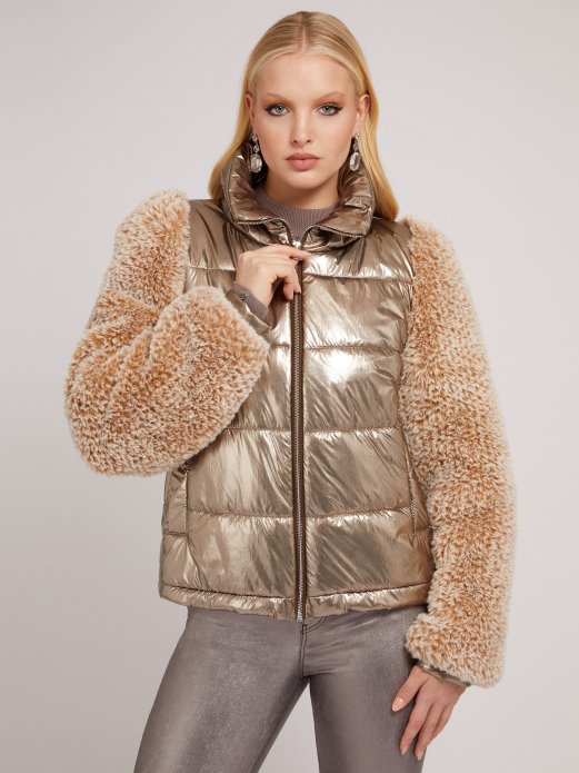 Jakna Od Umjetnog Krzna Guess Shopping Bronca