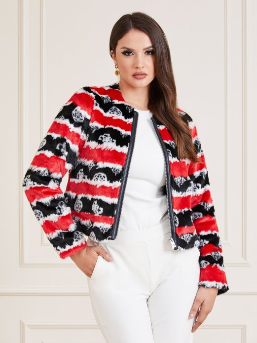 Kratka Jakna Od Umjetnog Krzna Guess Shopping Ružičasta