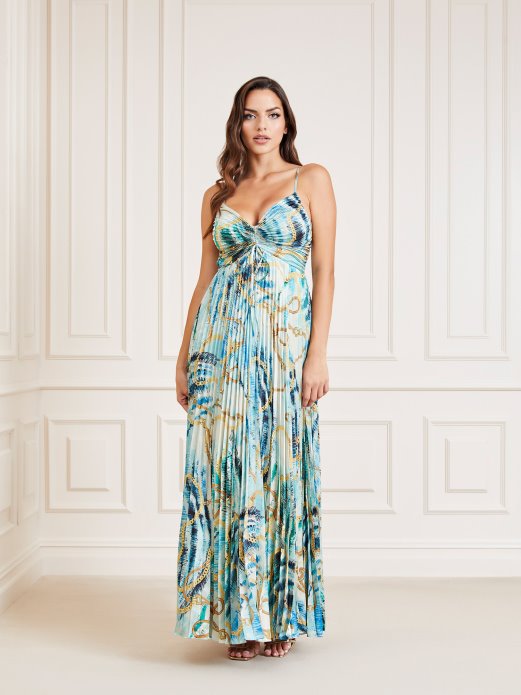 Svijetloplava Guess Shopping Marciano Maxi Haljina S Cijelim Printom