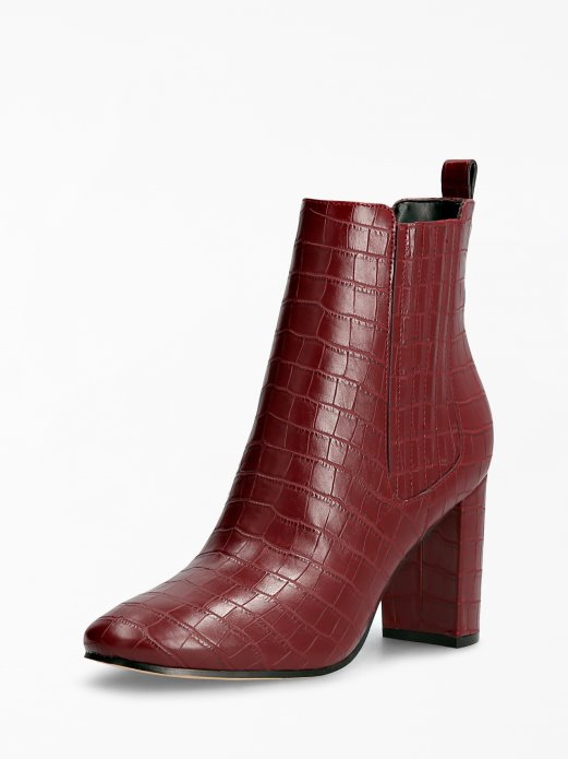 Guess Shopping Kaelyn Croc Print Bootie Crvena
