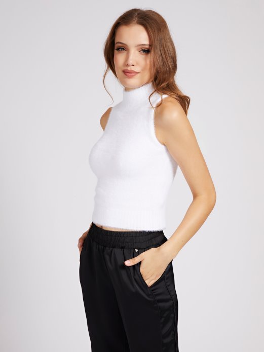 Pulover Bez Rukava S Ovratnikom Guess Shopping Bijeli