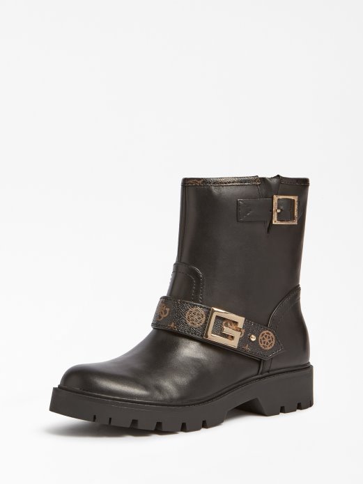 Guess Shopping Ragner Biciklistička čizma Od Prave Kože Smeđa