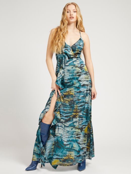 Plava Multi Guess Shopping Haljina Sa Cijelim Printom