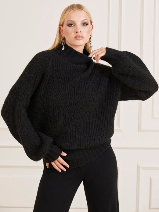 Marciano Pulover Od Mješavine Vune Crni Guess Shopping