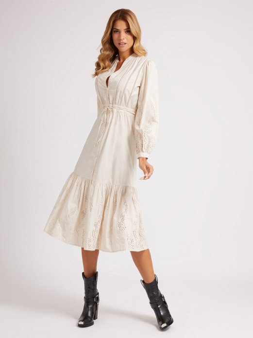 Vez Pamučna Duga Haljina Guess Shopping Bijela