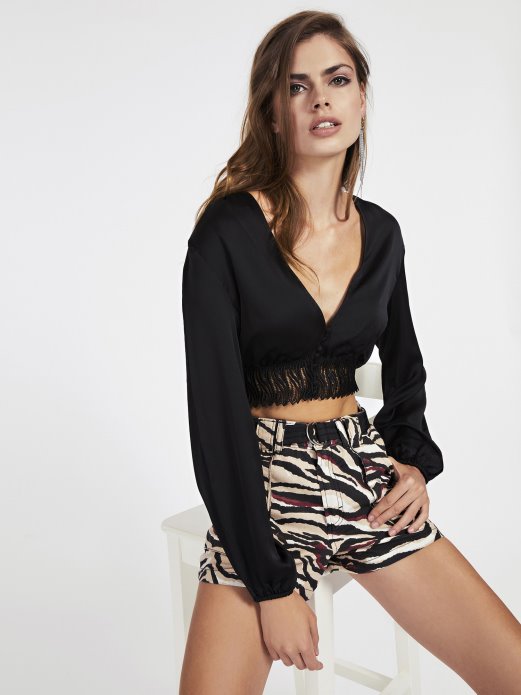 Guess Shopping čipkasti Umetak Crop Crop