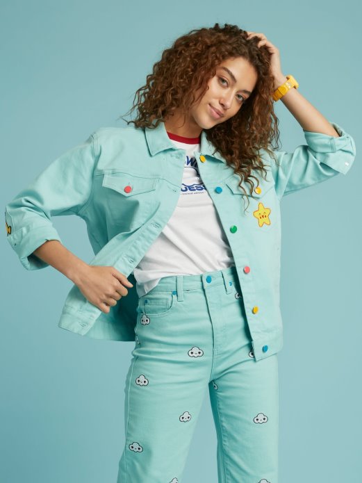 Guess Shopping Zakrpe Za Traper Jaknu Svijetloplave