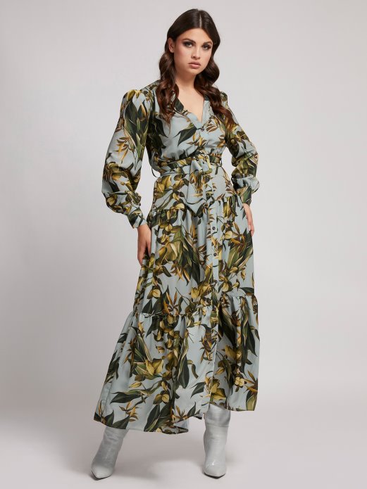 Duga Haljina S Višebojnim Uzorkom Pogodna Kupnja Preko Cijele Strane