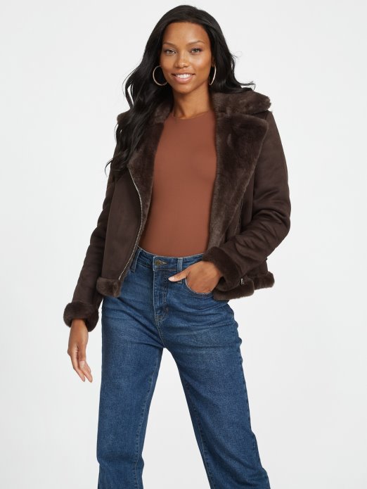 Guess Shopping Lavin Shearling Jakna Cup Of Joe