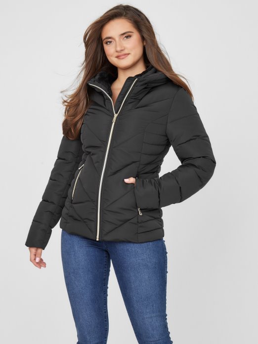 Laila Podstavljena Jakna Jet Crna Guess Shopping