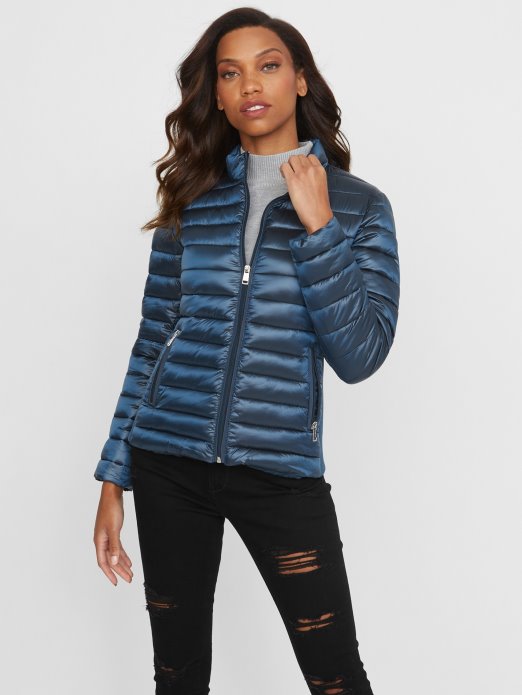 Guess Shopping Plava Struja Flora Podstavljena Jakna