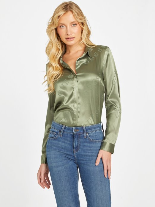 Guess Shopping Isle Pranje 32'' Satenska Košulja S Logotipom Galina