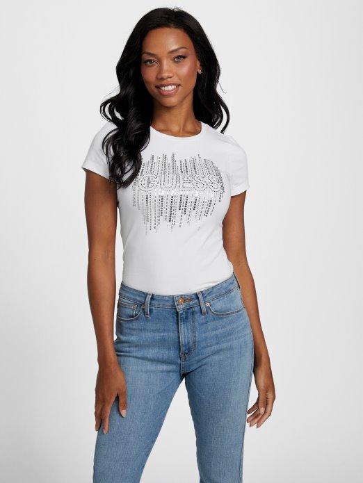 Pure White Guess Shopping Frances Tee