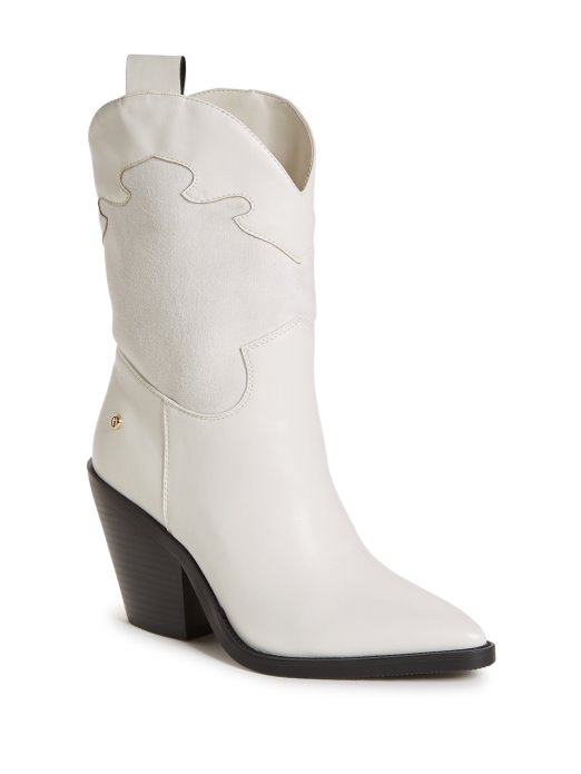White Guess Shopping Kaz Western Boots