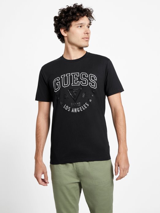 Guess Shopping Eko Sammo Logo Majica Jet Crna