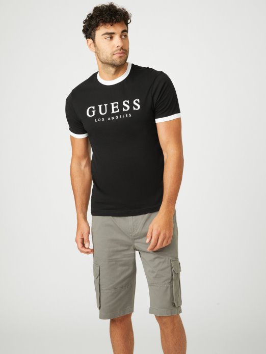 Guess Shopping Kirk Logo Crew Tee Jet Crna