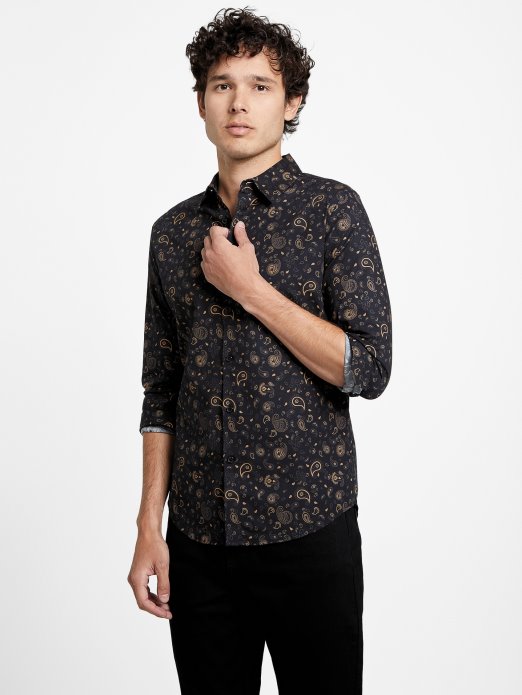 Jet Crna Astro Paisley Košulja Guess Shopping