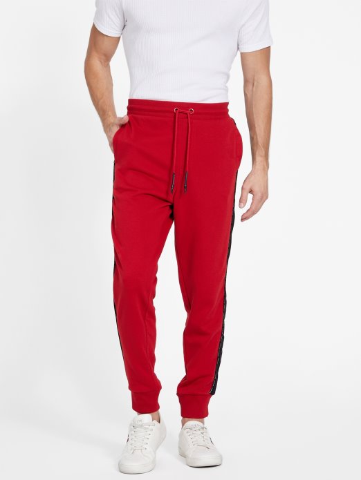Guess Shopping Sveučilišne Crvene Eko Marcell Logo Joggers