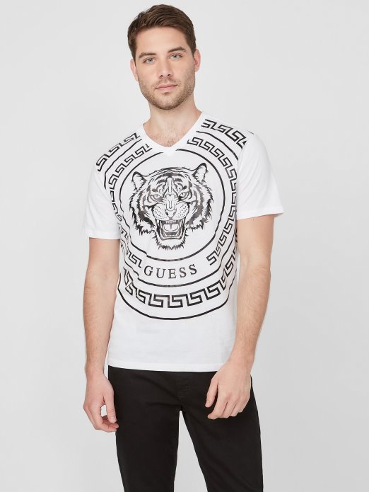 Griffin Tiger Tee Guess Shopping Pure White