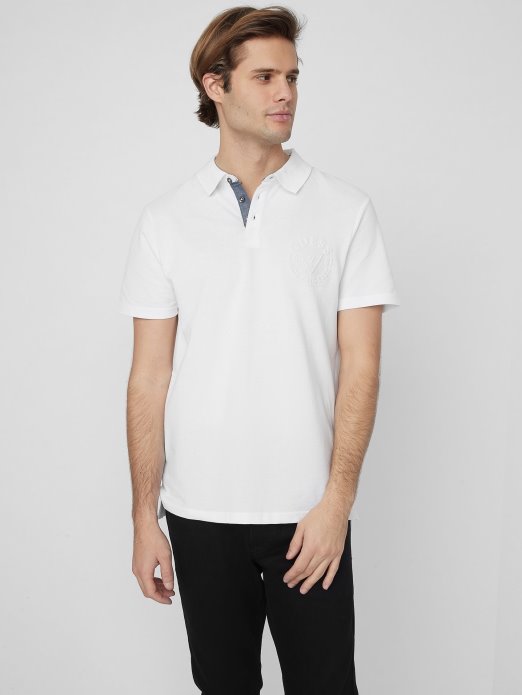 Pure White Guess Shopping Keith Polo