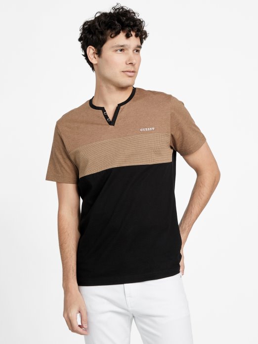 Toasted Taupe Multi Hanz Color-block Majica S Prorezom Guess Shopping