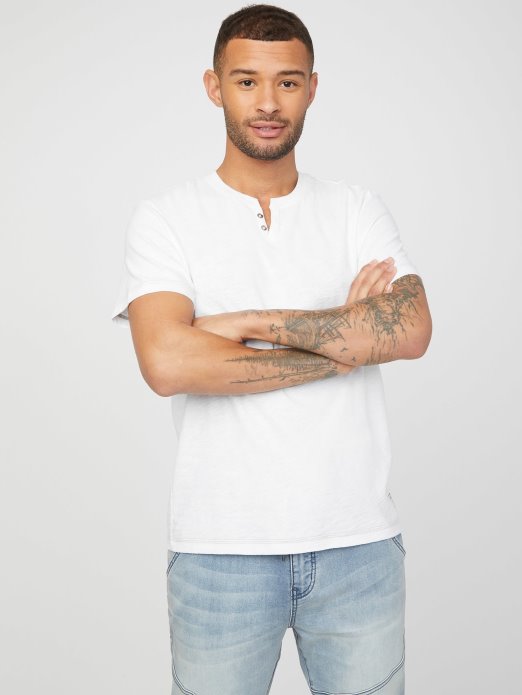 Guess Shopping Eko Ricky Split Majica čista Bijela