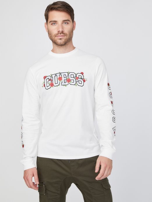 Pure White Guess Shopping Eko Knox Logo Crewneck