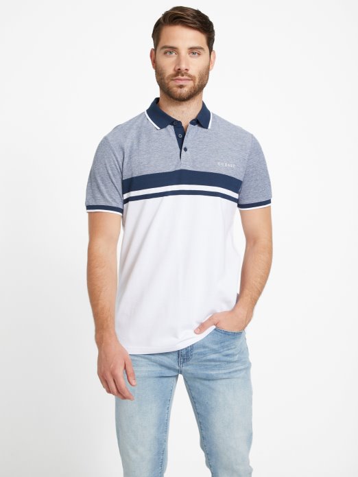 Eco Kai Color-block Polo Guess Shopping Pure White Multi