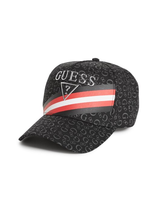 Guess Shopping Logo Prugasti Bejzbolski šešir Ugljen