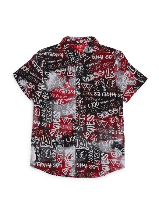 Košulja S Logotipom Bryce (7-16) Grafiti Print Chili Red Guess Shopping