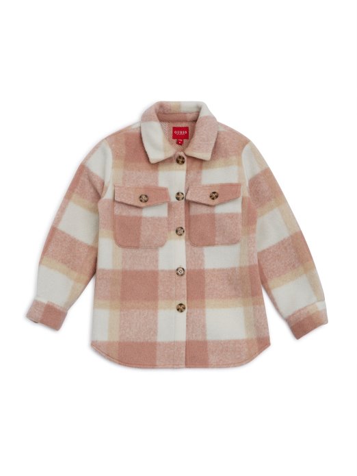 Oversized Karirana Košulja (7-14) Roza Karirana Kombinacija Guess Shopping